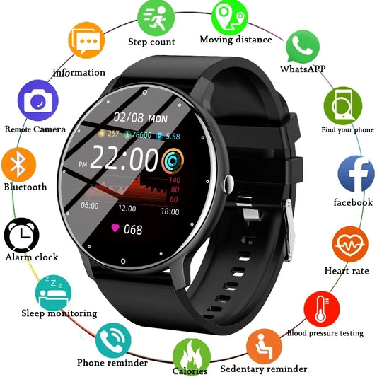 LIGE Smartwatch Horloge Met Volledige Touchscreen