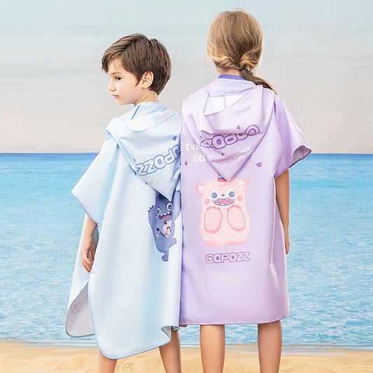 Hooded Poncho Comfortabele Badhanddoek Verschillende Ontwerpen Voor Kinderen