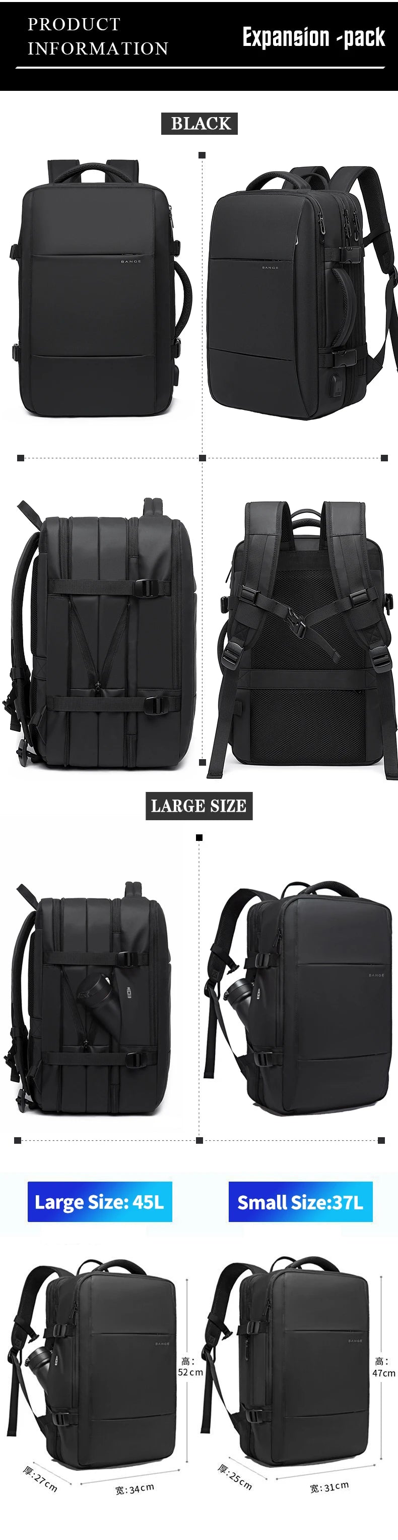 Rugzak Heren Waterdicht 17.3 Inch Laptop Grote Inhoud