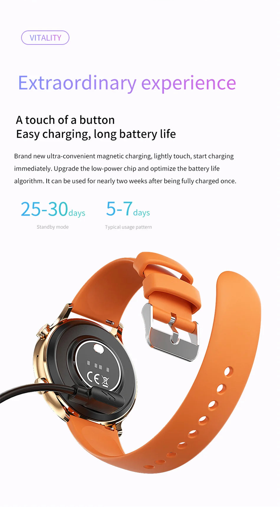 Smartwatch 1.45" AMOLED Scherm Altijd Aan Display