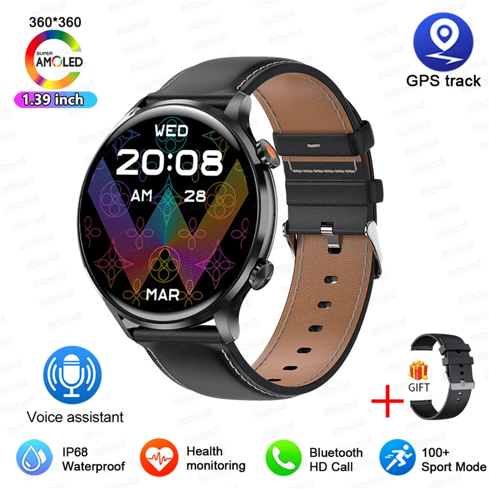 Smartwatch 1.45" AMOLED Scherm Altijd Aan Display