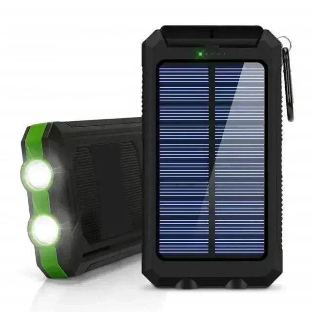 Zonne-energie Powerbank 30000mAh met Sterke LED Licht