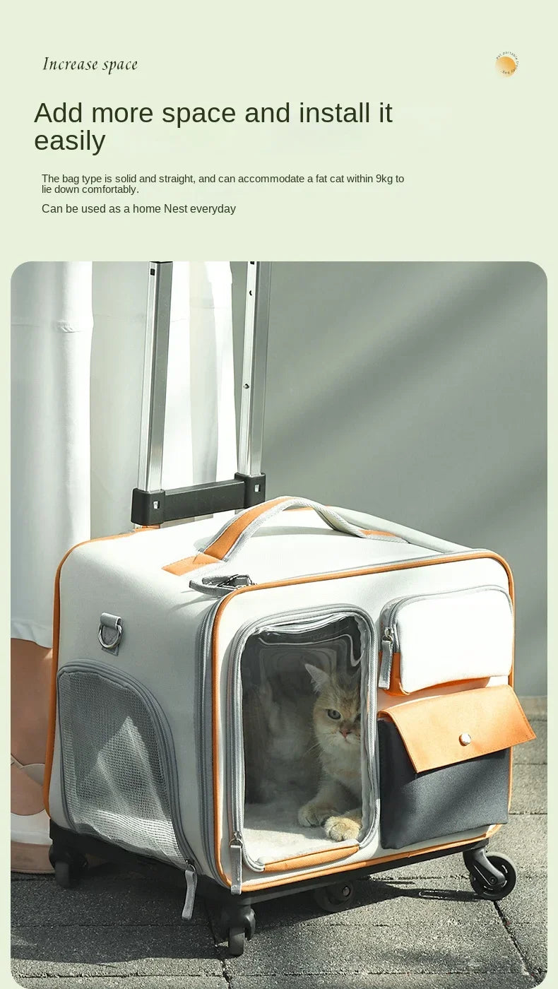 Koffers voor Honden en Katten Trolley Veilig en Gemakkelijk