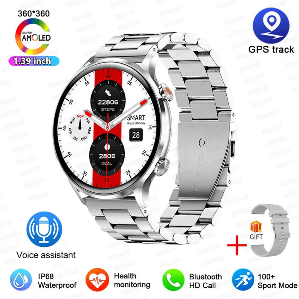Smartwatch 1.45" AMOLED Scherm Altijd Aan Display