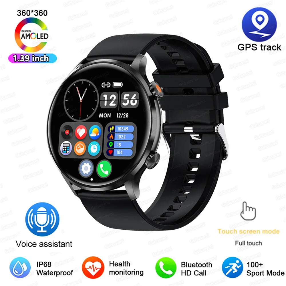 Smartwatch 1.45" AMOLED Scherm Altijd Aan Display