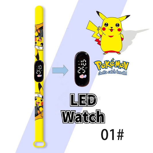 Pokémon Digitale Horloge met LED Scherm voor Kinderen en Anime Fans