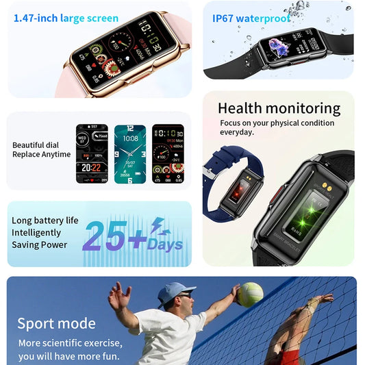 Sport Smartwatch Horloge Voor GPS Fitness Tracking 1.4" Display