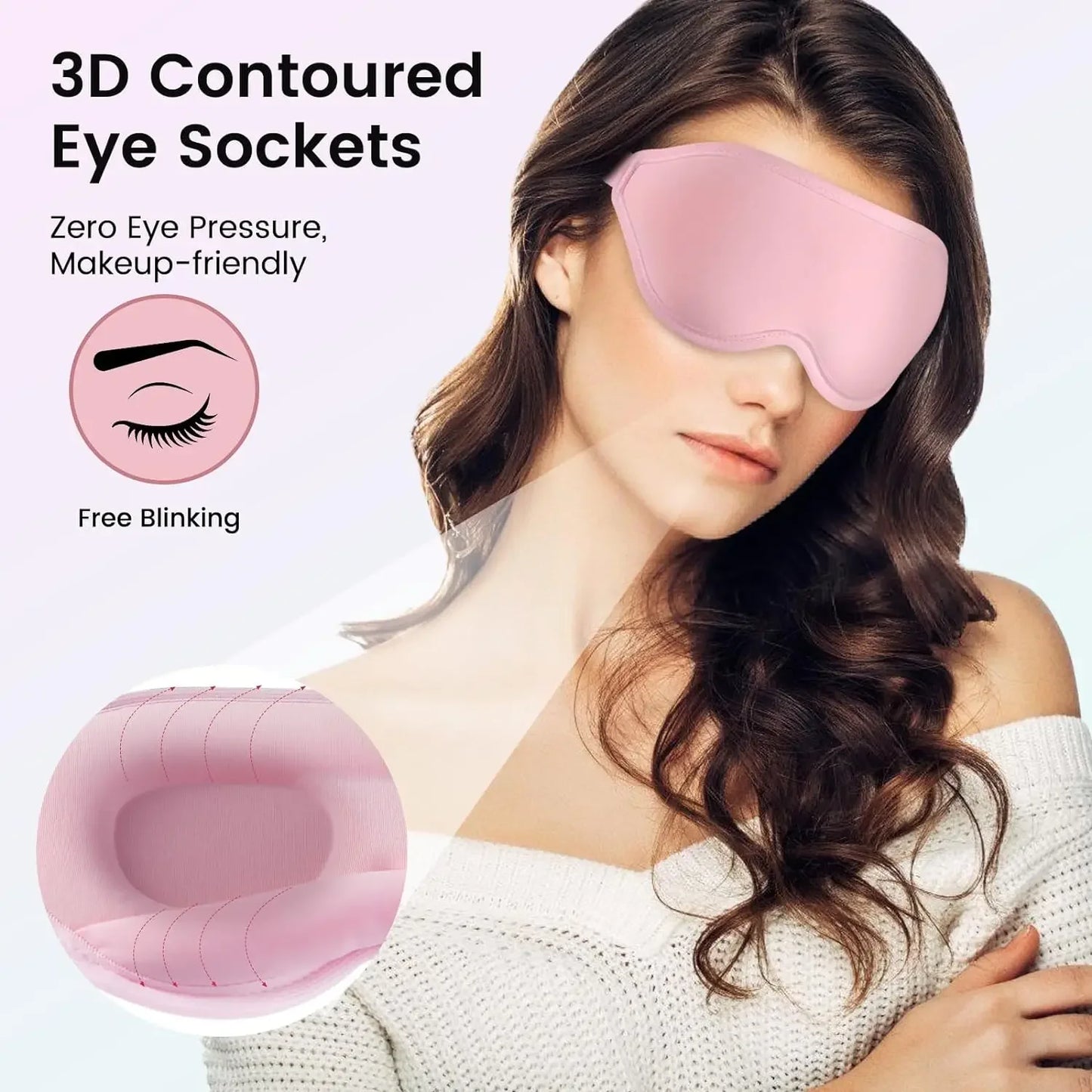 Slaapmasker 3D Contour, 100% Lichtblokkering