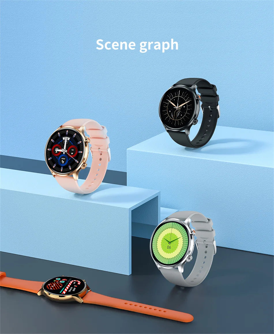 Smartwatch 1.45" AMOLED Scherm Altijd Aan Display