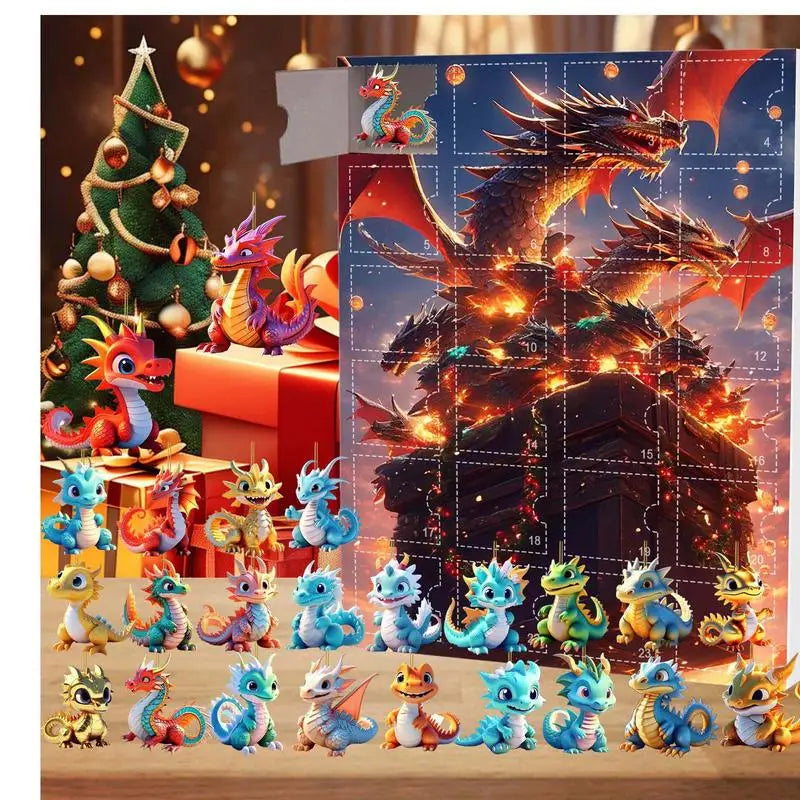 Adventskalender Kerstmis Dinosaurus Hanger 24 Dagen Vakantieplezier