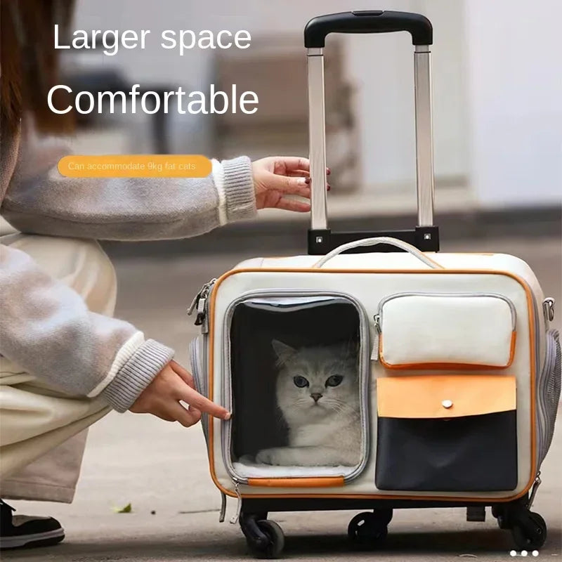 Koffers voor Honden en Katten Trolley Veilig en Gemakkelijk