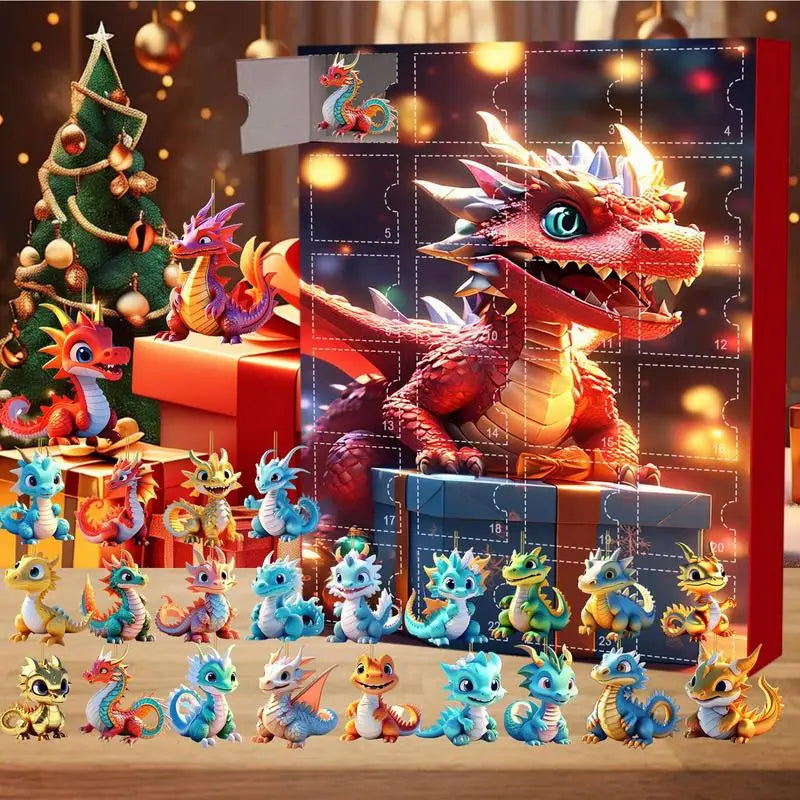 Adventskalender Kerstmis Dinosaurus Hanger 24 Dagen Vakantieplezier