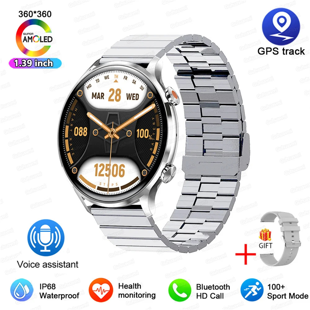 Smartwatch 1.45" AMOLED Scherm Altijd Aan Display