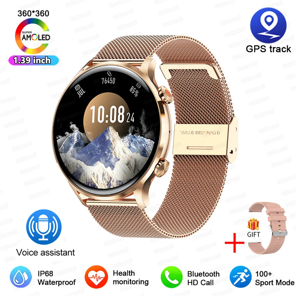Smartwatch 1.45" AMOLED Scherm Altijd Aan Display