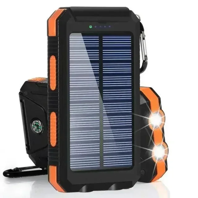 Zonne-energie Powerbank 30000mAh met Sterke LED Licht