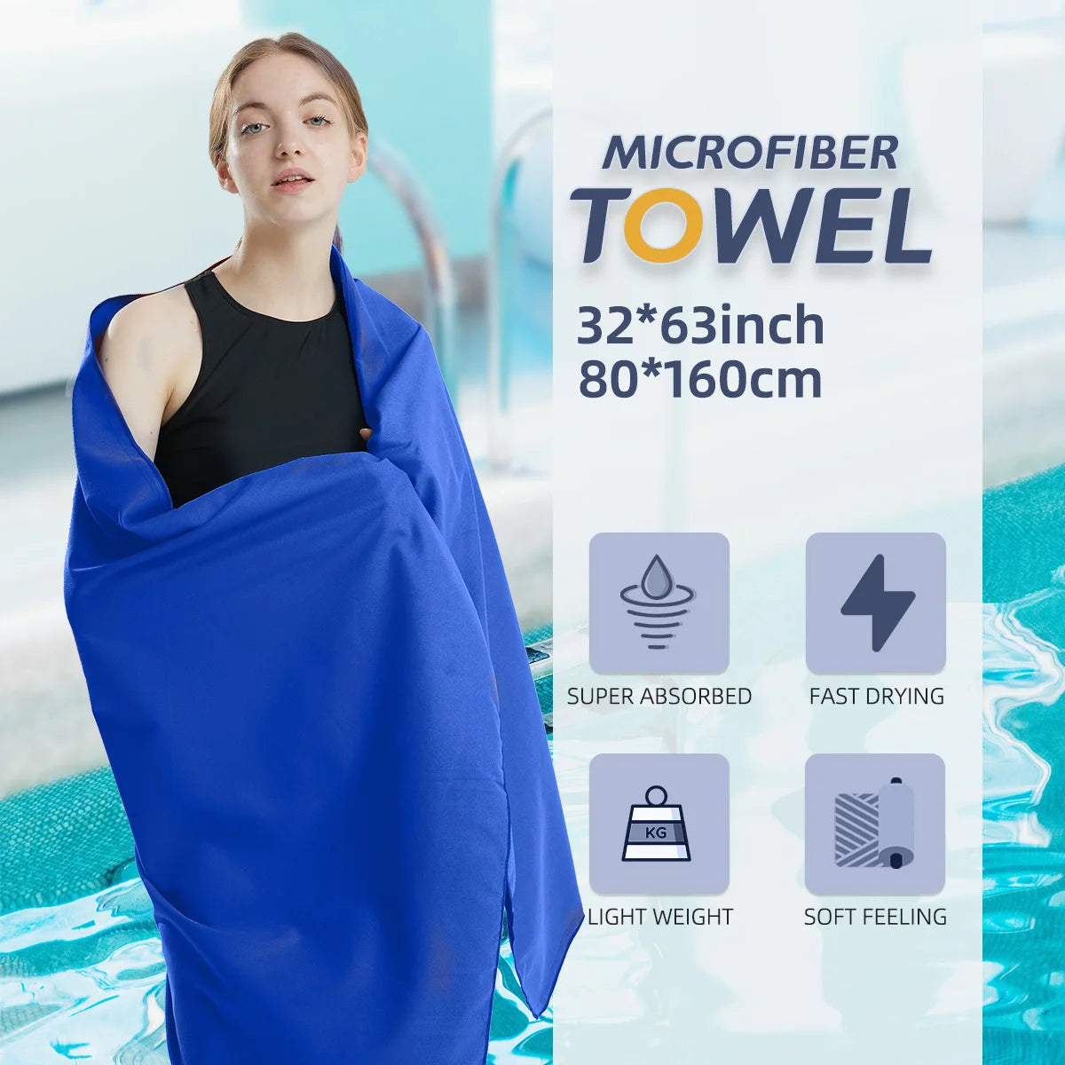 Microvezel Handdoek Sneldrogend Lichtgewicht Voor Sport En Reis