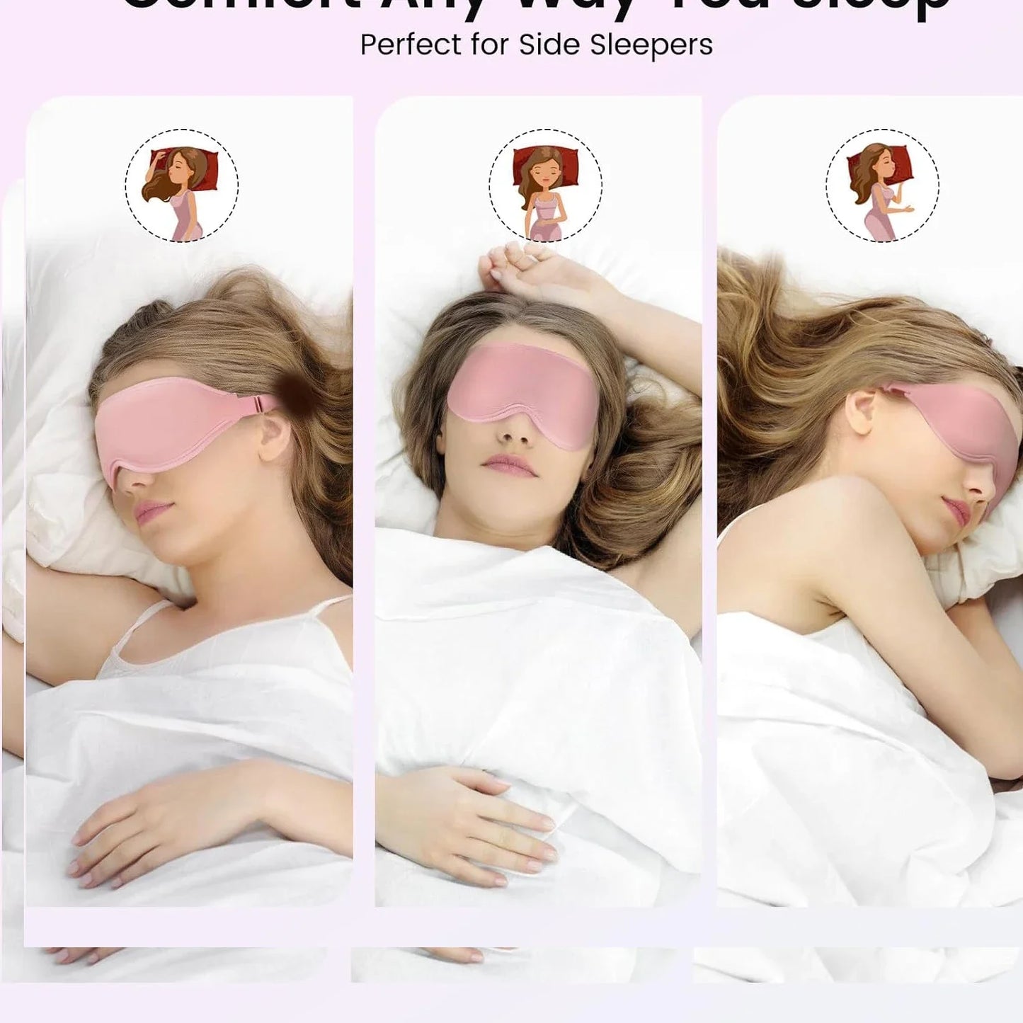 Slaapmasker 3D Contour, 100% Lichtblokkering