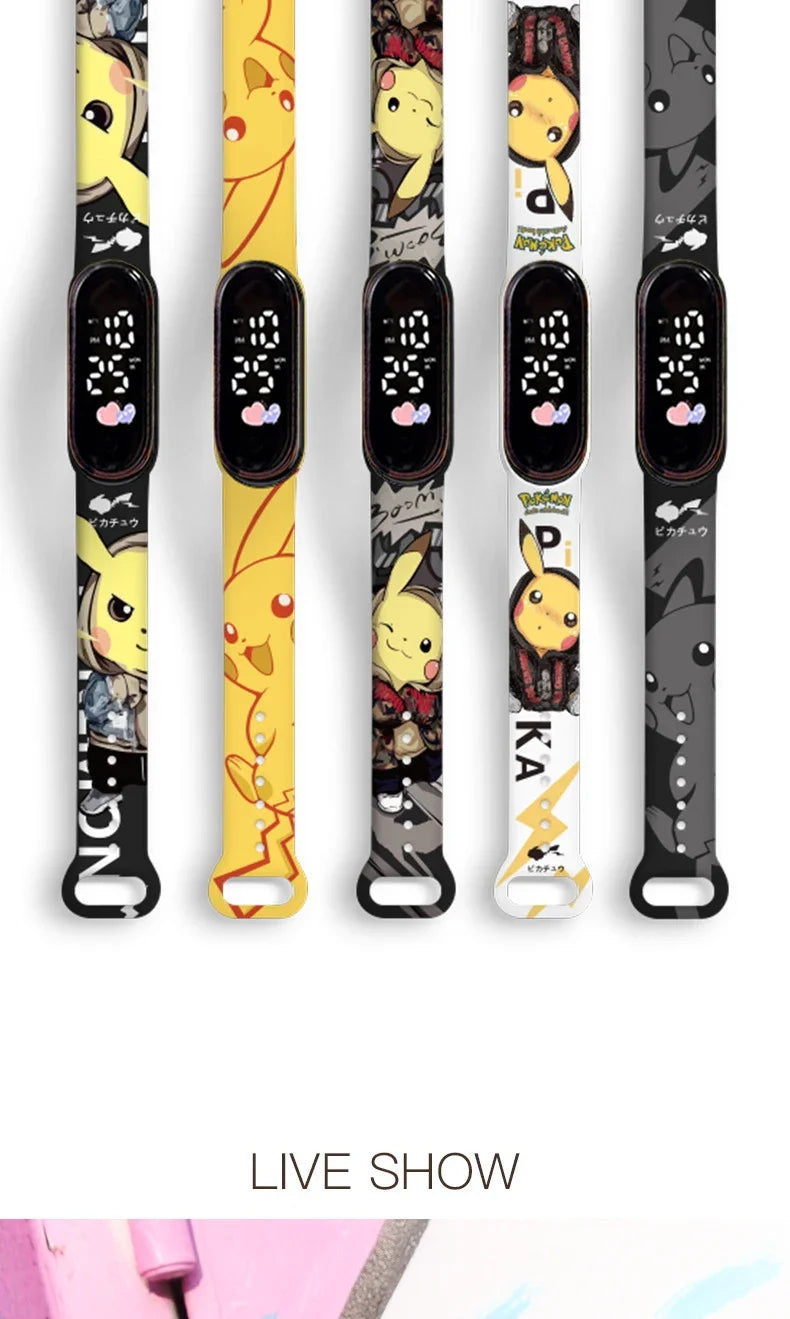 Pokémon Digitale Horloge met LED Scherm voor Kinderen en Anime Fans