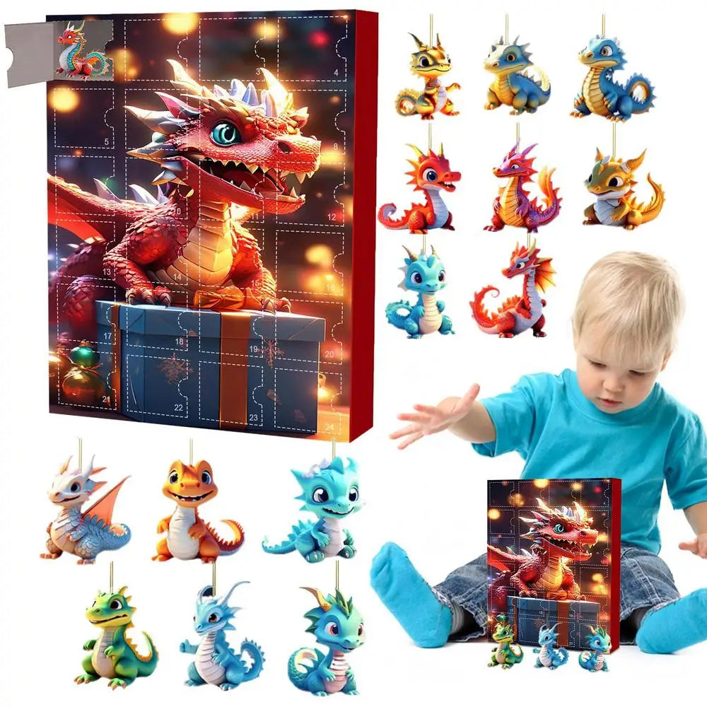 Adventskalender Kerstmis Dinosaurus Hanger 24 Dagen Vakantieplezier