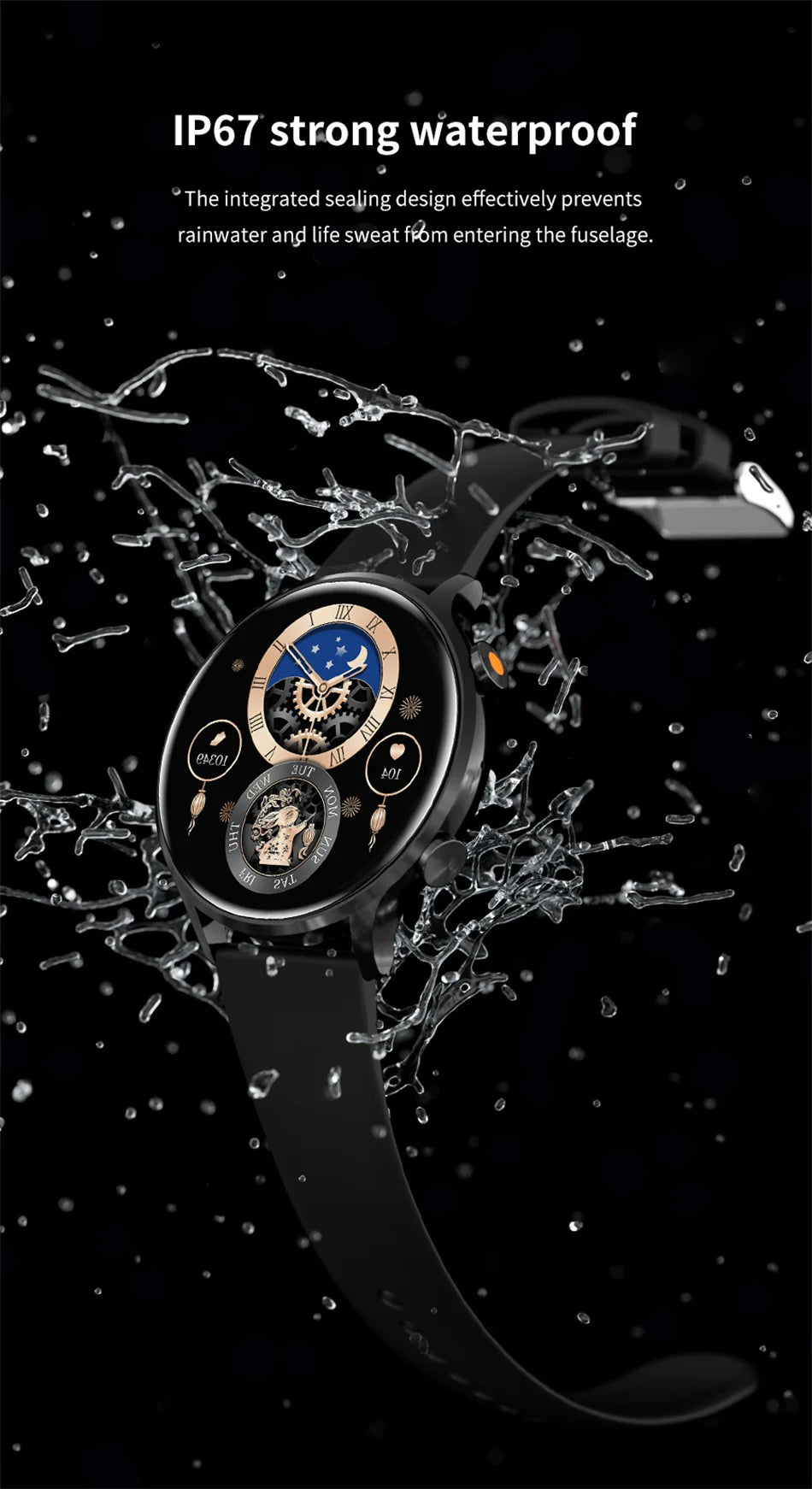 Smartwatch 1.45" AMOLED Scherm Altijd Aan Display