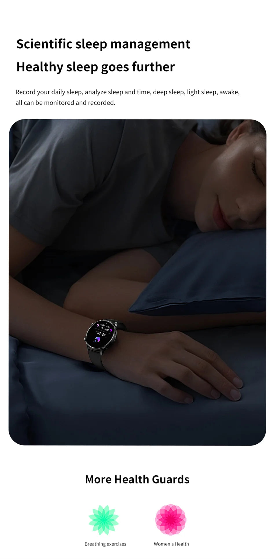 Smartwatch 1.45" AMOLED Scherm Altijd Aan Display