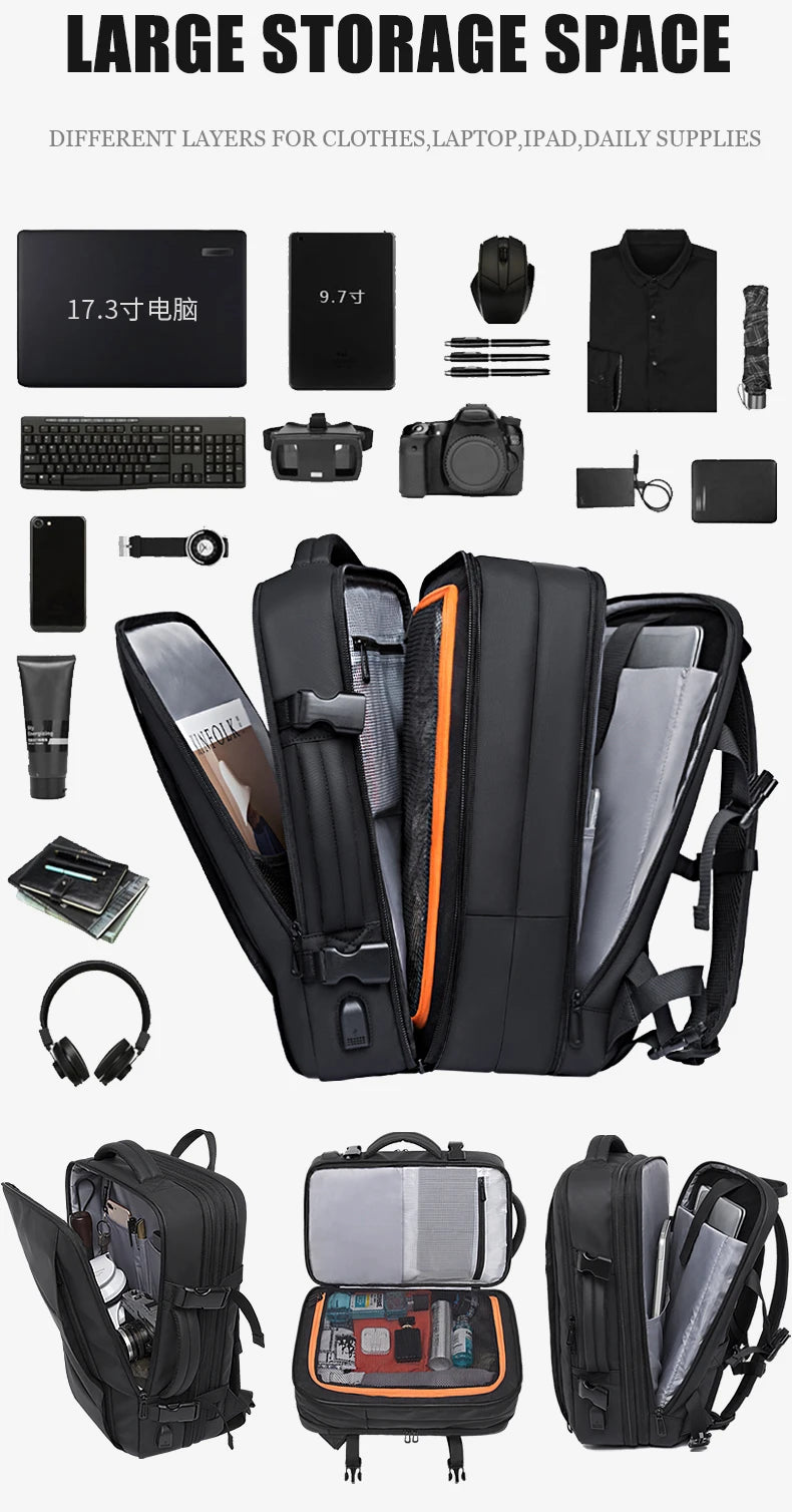 Rugzak Heren Waterdicht 17.3 Inch Laptop Grote Inhoud