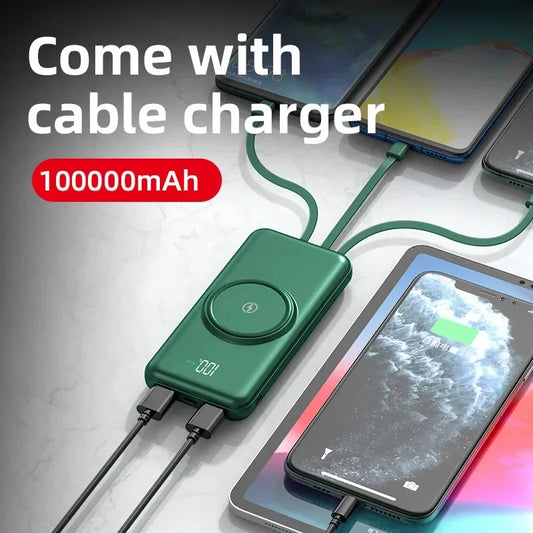 100000mAh Draadloze Powerbank Met Groot Capaciteit 6In1