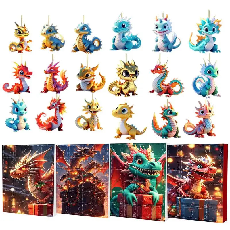 Adventskalender Kerstmis Dinosaurus Hanger 24 Dagen Vakantieplezier