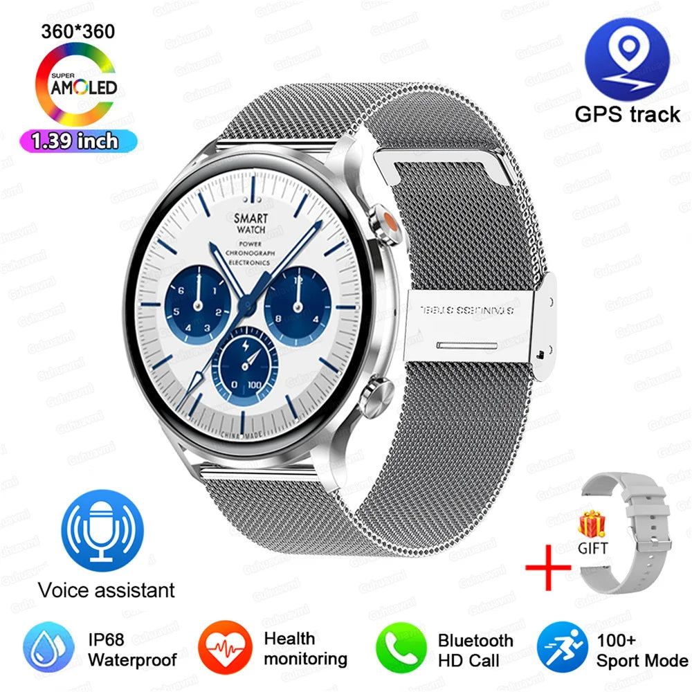 Smartwatch 1.45" AMOLED Scherm Altijd Aan Display