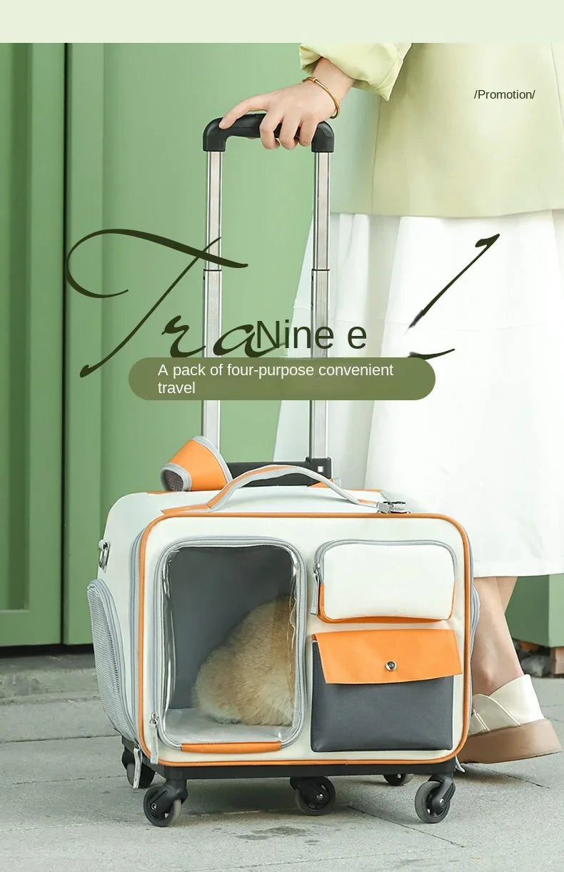 Koffers voor Honden en Katten Trolley Veilig en Gemakkelijk