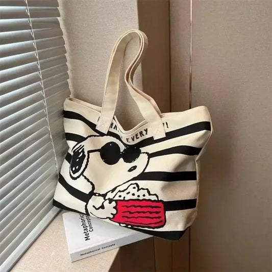 Snoopy Canvas Tas met Snoopy Ontwerp en Grote Capaciteit