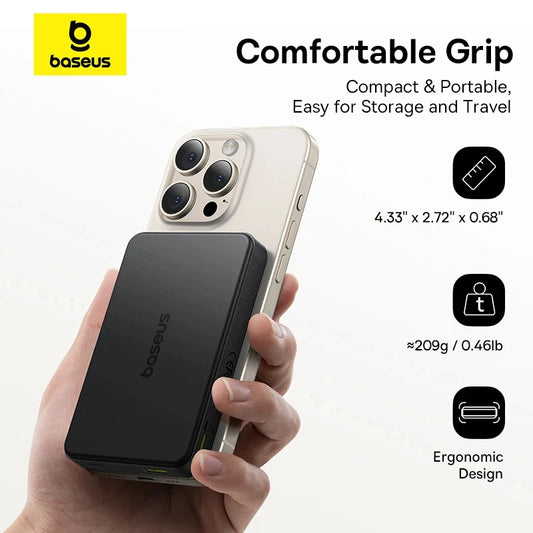 Baseus Qi2 Magnetische Powerbank 10000mAh Voor iPhone 14-16