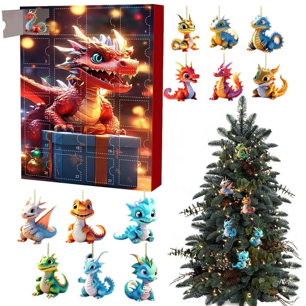 Adventskalender Kerstmis Dinosaurus Hanger 24 Dagen Vakantieplezier