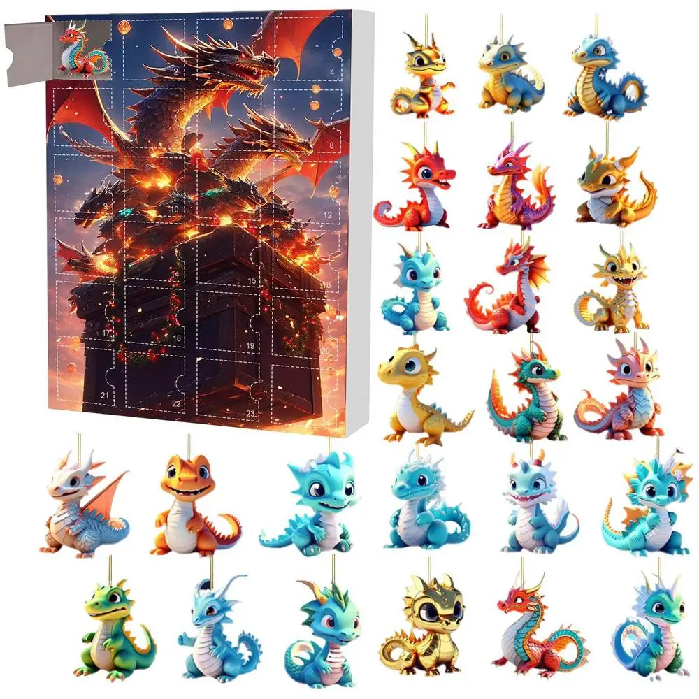 Adventskalender Kerstmis Dinosaurus Hanger 24 Dagen Vakantieplezier