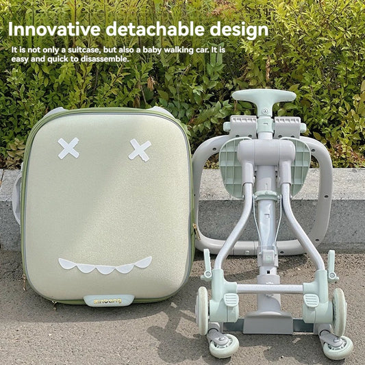 Kinderkoffer Met Zitfunctie 20 Inch Vouwbare Reiswagen