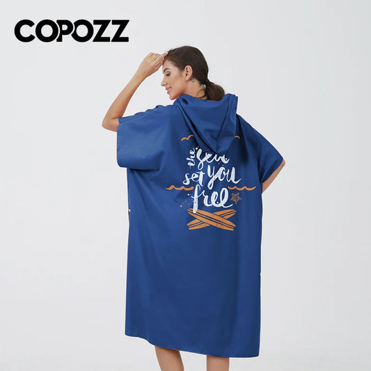 Surf Poncho Hooded Badhanddoek Gemaakt Voor Waterpret Sneldrogend