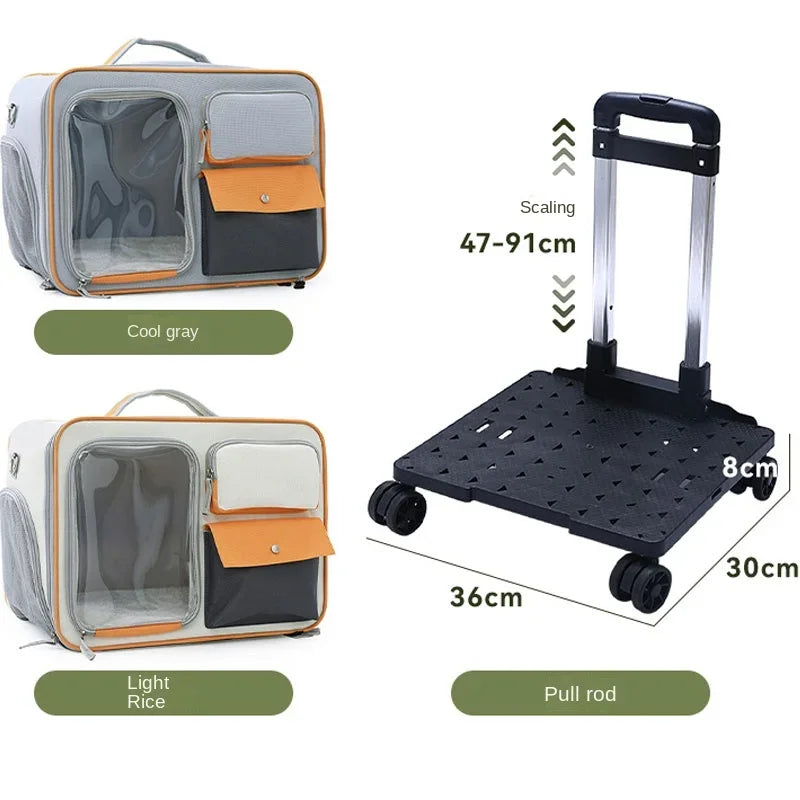 Koffers voor Honden en Katten Trolley Veilig en Gemakkelijk