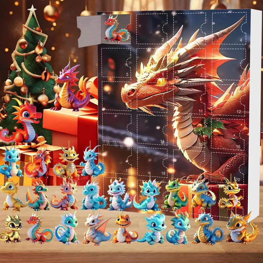 Adventskalender Kerstmis Dinosaurus Hanger 24 Dagen Vakantieplezier