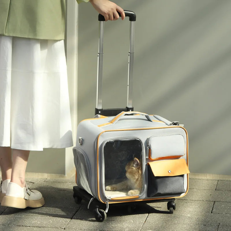 Koffers voor Honden en Katten Trolley Veilig en Gemakkelijk