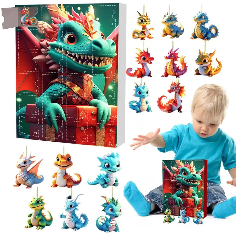 Adventskalender Kerstmis Dinosaurus Hanger 24 Dagen Vakantieplezier