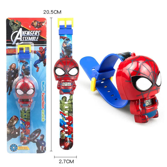 3D Cartoon Digitale Horloge voor Kinderen Met o.a. Mickey Mouse en Spiderman Design