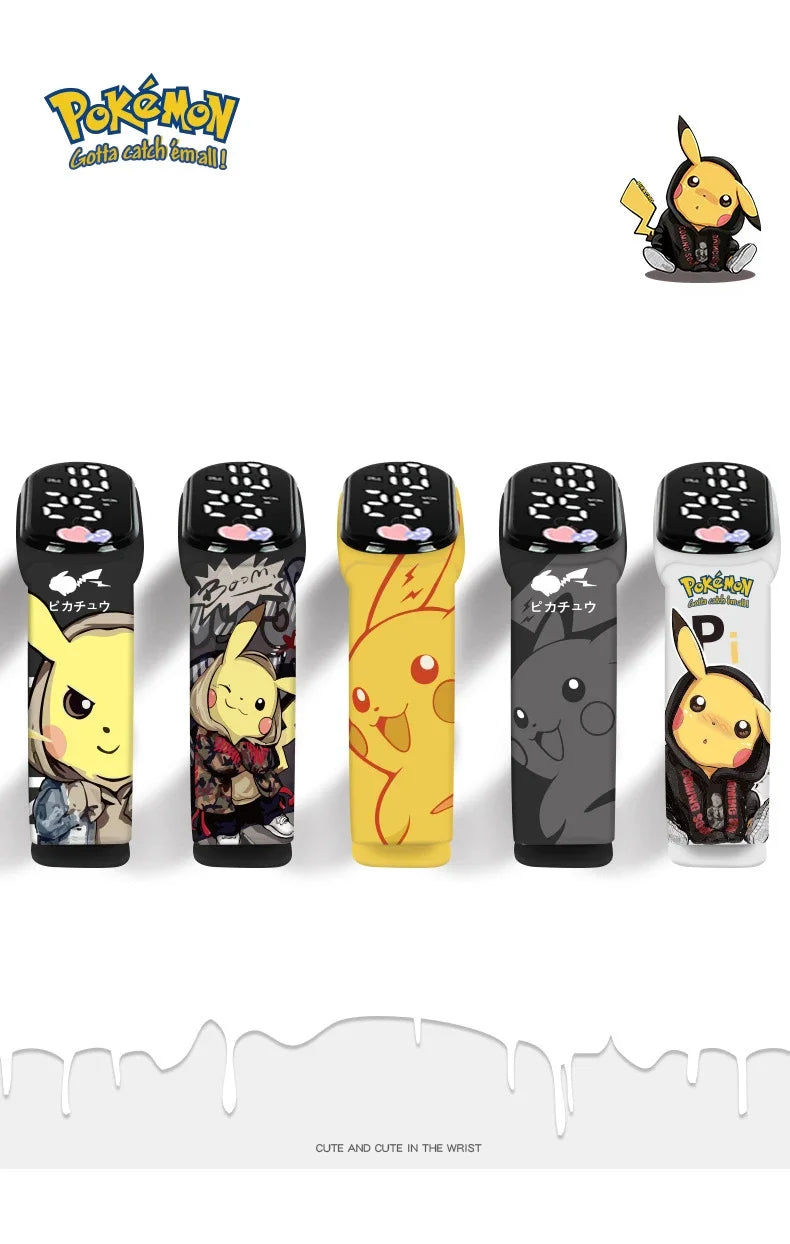 Pokémon Digitale Horloge met LED Scherm voor Kinderen en Anime Fans