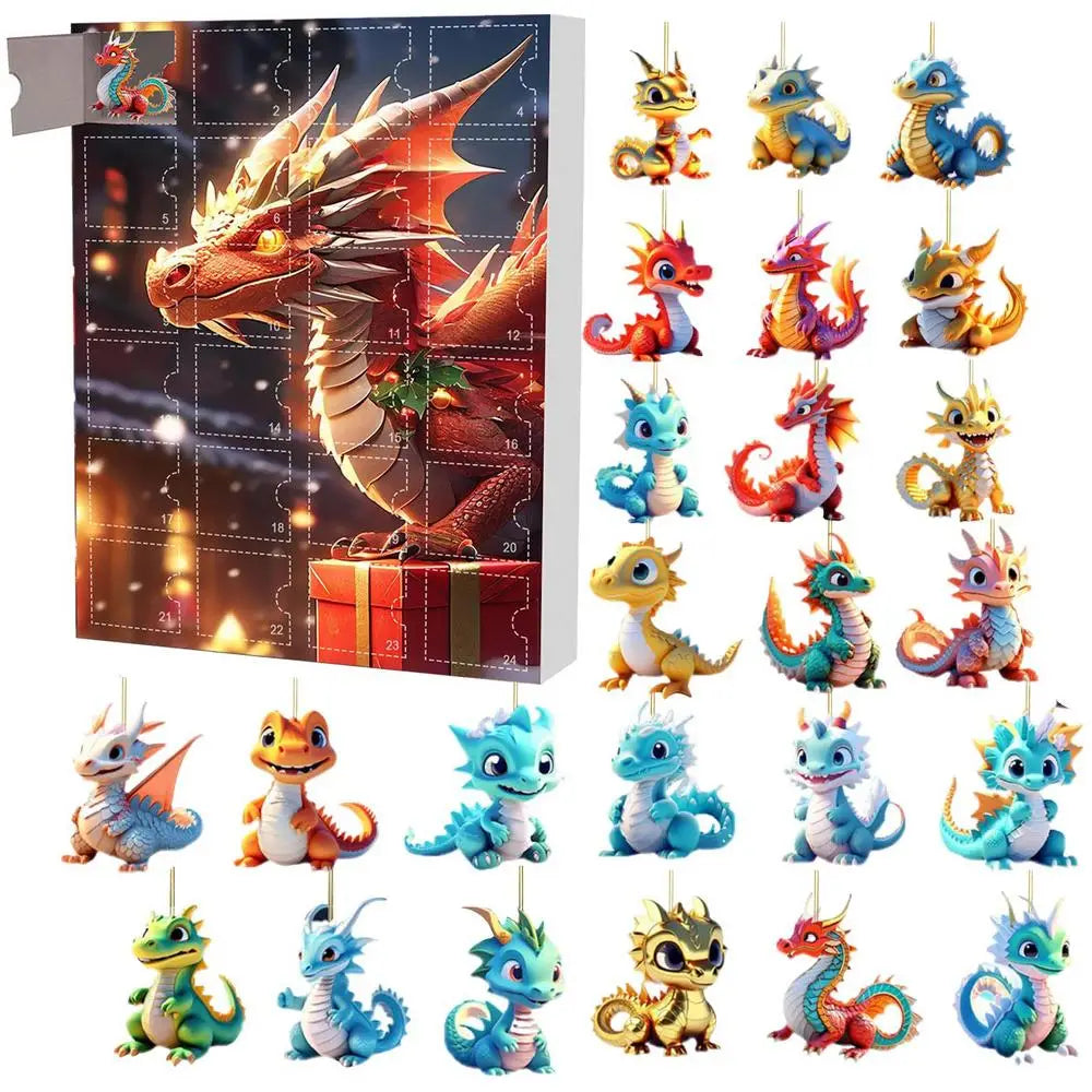 Adventskalender Kerstmis Dinosaurus Hanger 24 Dagen Vakantieplezier