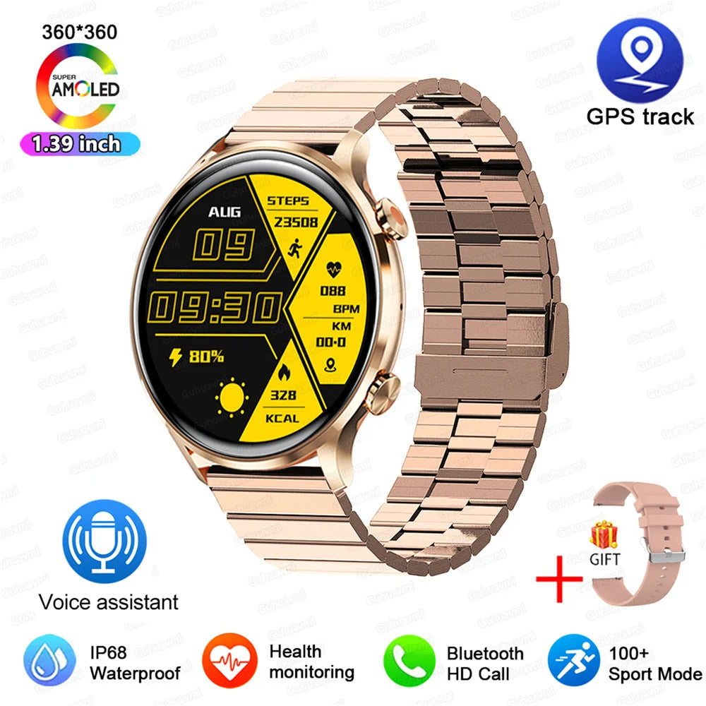 Smartwatch 1.45" AMOLED Scherm Altijd Aan Display