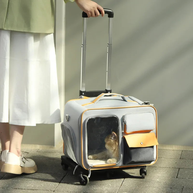 Koffers voor Honden en Katten Trolley Veilig en Gemakkelijk