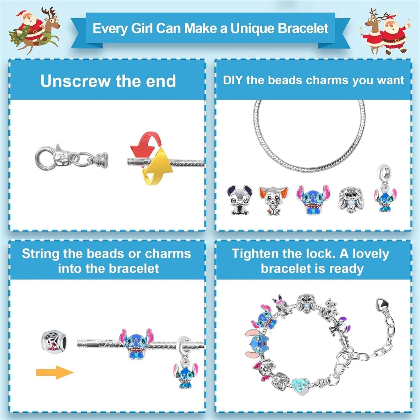 Adventskalender Armbanden Disney Stitch Kerst DIY Sieraden Kit