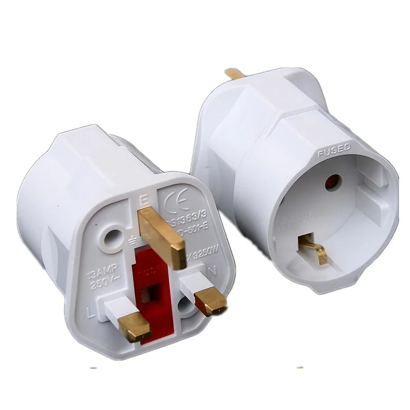 1pc Universele Reisstekker 13A 250V Copper EU naar UK Power Plug Converter
