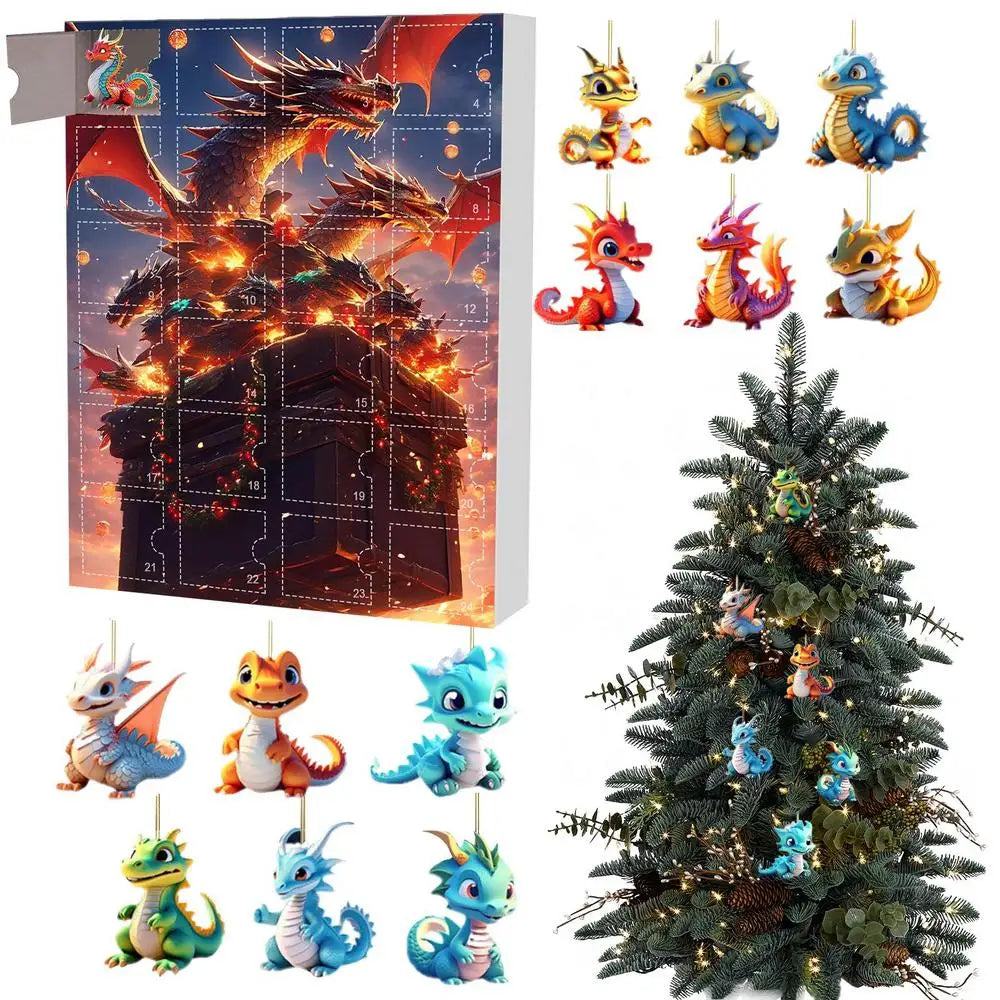 Adventskalender Kerstmis Dinosaurus Hanger 24 Dagen Vakantieplezier