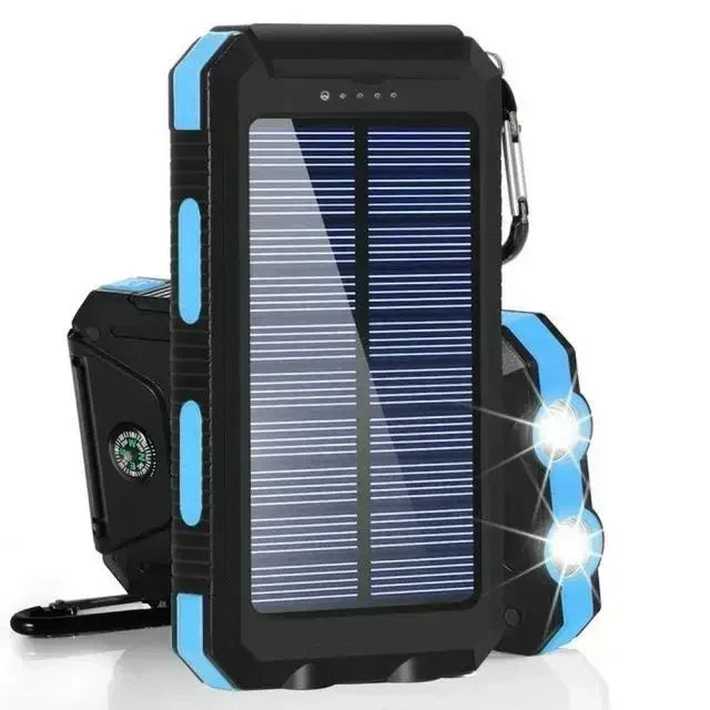 Zonne-energie Powerbank 30000mAh met Sterke LED Licht