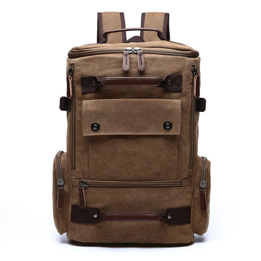 Vintage Canvas Rugzak voor Mannen met Grote Capaciteit